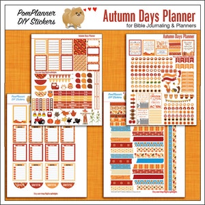 Planner Kit Stickers!  Autumn Days Printable Planner Stickers for Happy Planner 4 PDFs Owls, Pumpkins, Banners, Titles, Icons