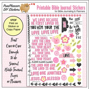 Afdrukbare bijbeldagboekstickers: roze en geel (pdf-download)