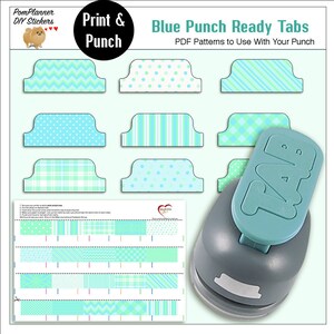 Printable Blue Bible Tabs: Punch Ready Patterns (PDF)