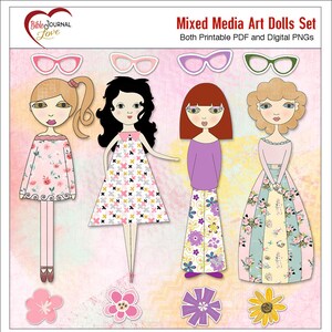 Art Dolls: Bible Journaling Mixed Media (Printable PDF & Digital PNG)
