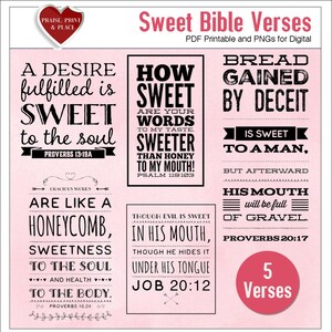 Sweet Bible Verse Print: Typography PNG & PDF (Digital Download)