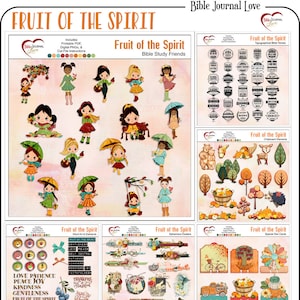 Fruit of the Spirit Bible Journal 30 Memory Dex Cards Kit 30 Bijbelverzen ZOWEL digitaal als afdrukbaar, Vintage, Retro
