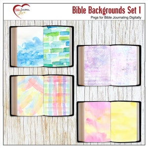 Watercolor Painted Bible Backgrounds Set 1 for Bible Journaling Digitally