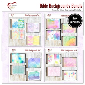 Watercolor Painted Bible Backgrounds Bundle  ***Get 4 Kits *** for Bible Journaling Digitally