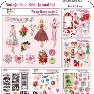 Vintage Rose Bible Journal Kit: Retro Ladies & Hearts (Digital Download)