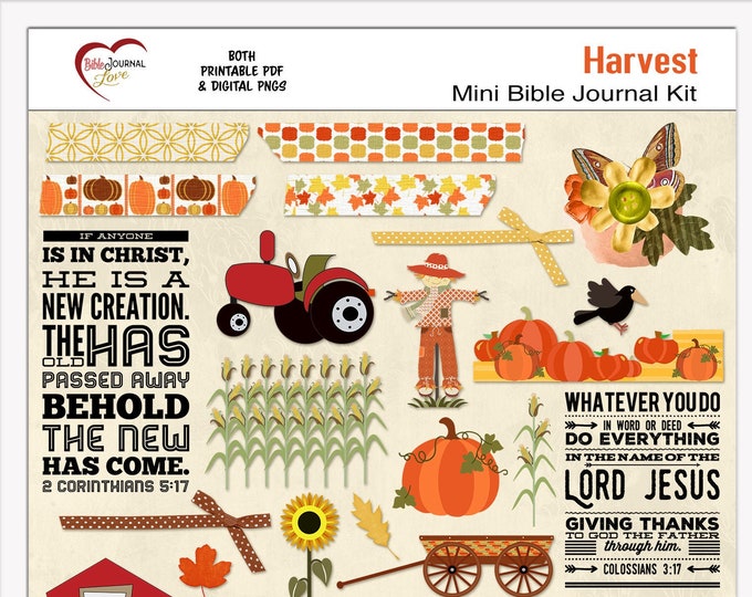 Harvest Mini Bible Journal Kit: Printable PDF and Digital - Etsy