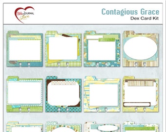 12 Contagious Grace Memory Dex Card Backgrounds Green, Turquoise, Gold