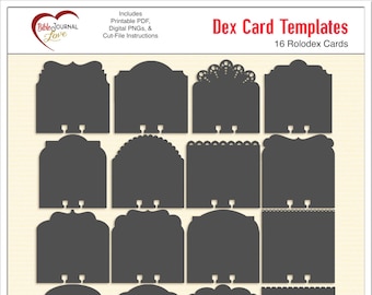 16 Memory Dex Card Templates Set 3 Printable, Digital & Cut-files for cutting machine  Bible Journaling or Scrapbooking Rolodex Projects