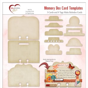 Memory Dex Card Templates for Bible Journaling or Scrapbooking Rolodex Projects, BOTH Printable & Digital image 1