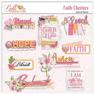 Arte de palabras con grupos de fe, ¡imprimible y digital! Fe, Bendito, Amado, Amado, Hijo de Dios