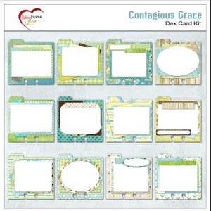 12 Contagious Grace Memory Dex Card Backgrounds Green, Turquoise, Gold
