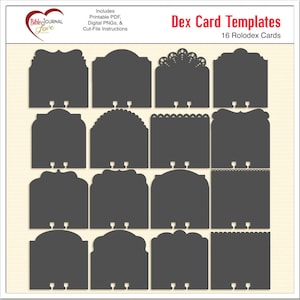 16 Memory Dex Card Templates Set 3 Printable, Digital & Cut-files for cutting machine  Bible Journaling or Scrapbooking Rolodex Projects