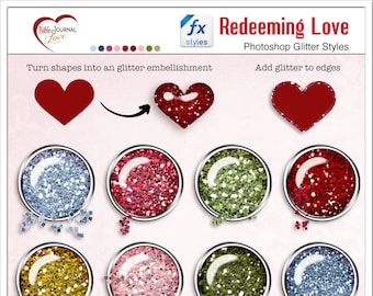 Photoshop Glitter Style matching the Redeeming Love Bible Journal Kit PNGs and ASL Files