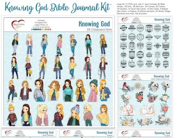 Knowing God Better Bible Journal Memory Dex Card Kit  30 Bible Verses  BOTH Digital & Printable Winter Village January Kit