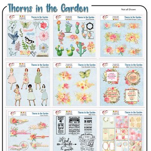 Kit de diario bíblico &quot;Espinas en el jardín&quot;: Damas y flores (digital e imprimible)