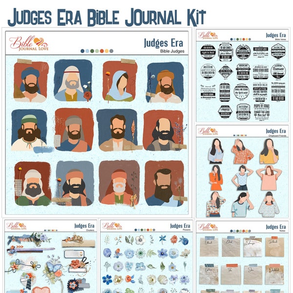 Kit de diario bíblico de la era de los jueces, tanto digital como imprimible. ¡50 % de descuento en la clase de diario bíblico!