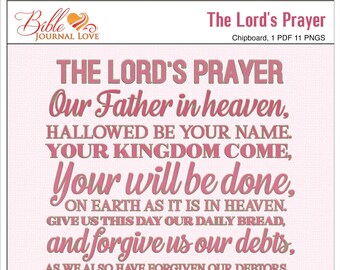 The Lord's Prayer: Our Father Prayer Chipboard For Art Printable PDFs, Digital PNGs