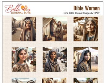 Bible Women for Bible Journaling Both Printable & Digital! Nine Images and 1 printable PDF