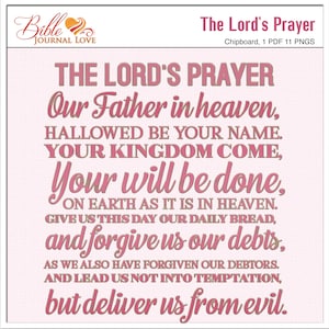 The Lord's Prayer: Our Father Prayer Chipboard For Art Printable PDFs, Digital PNGs