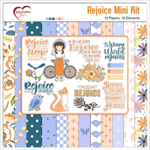 Rejoice Mini Kit: Bible Journaling Elements & Papers (Digital)