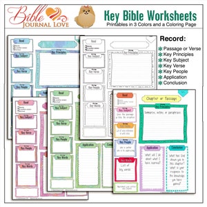 Key Bible Study Worksheets for Bible Journaling In_depth Study Digital ...