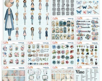 Kit per il diario biblico sul simbolismo: materiale effimero d'epoca, file tagliati (digitali, stampabili)