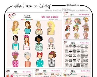 Who I am in Christ Dex Card  Bible Journaling Bundle 30 Bible Verses  Digital & Printable 60 Dollar Value!