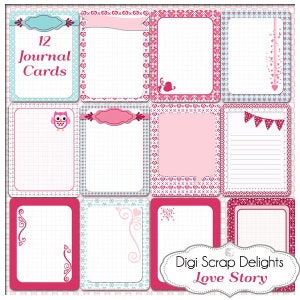 Love Bible Journal Cards, Style Pocket Cards, Roze, Blauwe PDF & PNG, Project Life
