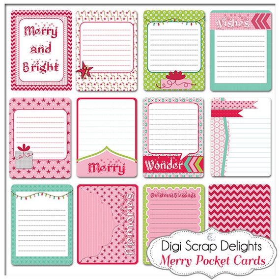 project life inspired journal cards merry christmas pocket etsy image 0