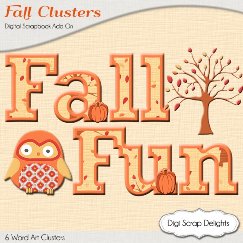 Autumn Cluster Word Art, Fall Wreath, Pumpkin Patch, Raking Leaves, Fal Fun, Fall Teacher Clip Art, Birthday Ideas image 4