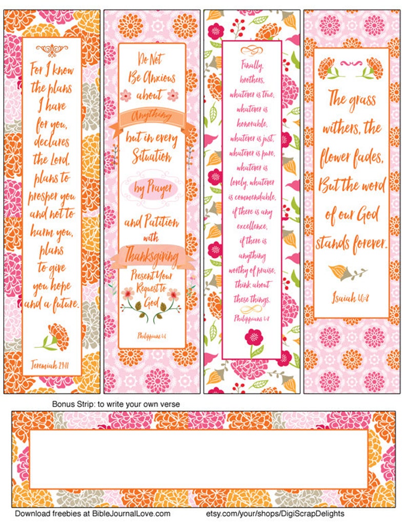 Bible Journaling Margin Strips or Planner Printables for Wide - Etsy UK