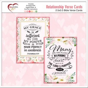 12 Bible Verse Watercolor Floral Cards for Bible Journaling, Tip-Ins, Junk Journals, Gifts, Includes: PDFs and Digital PNGs and Cut Files image 5