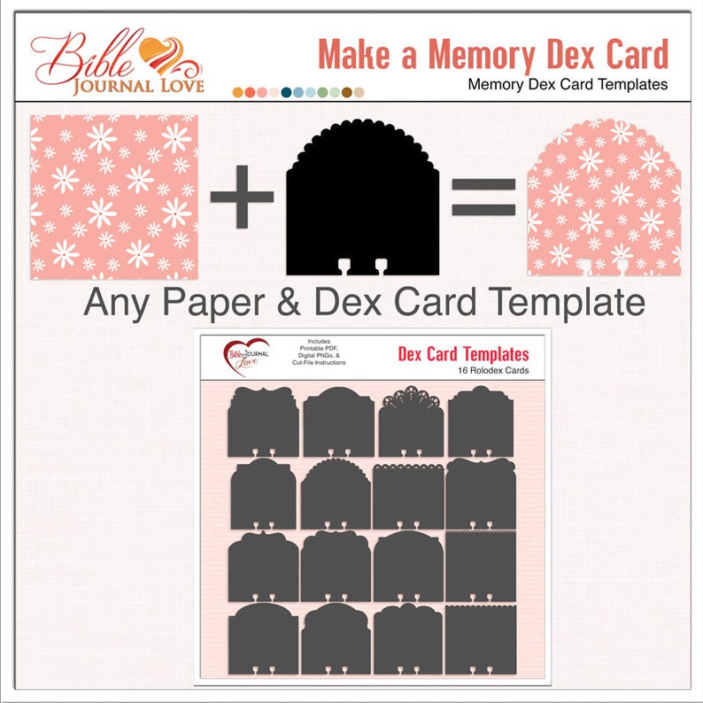 Memory Dex Card Templates: Printable Rolodex Cards for Bible Journaling ...
