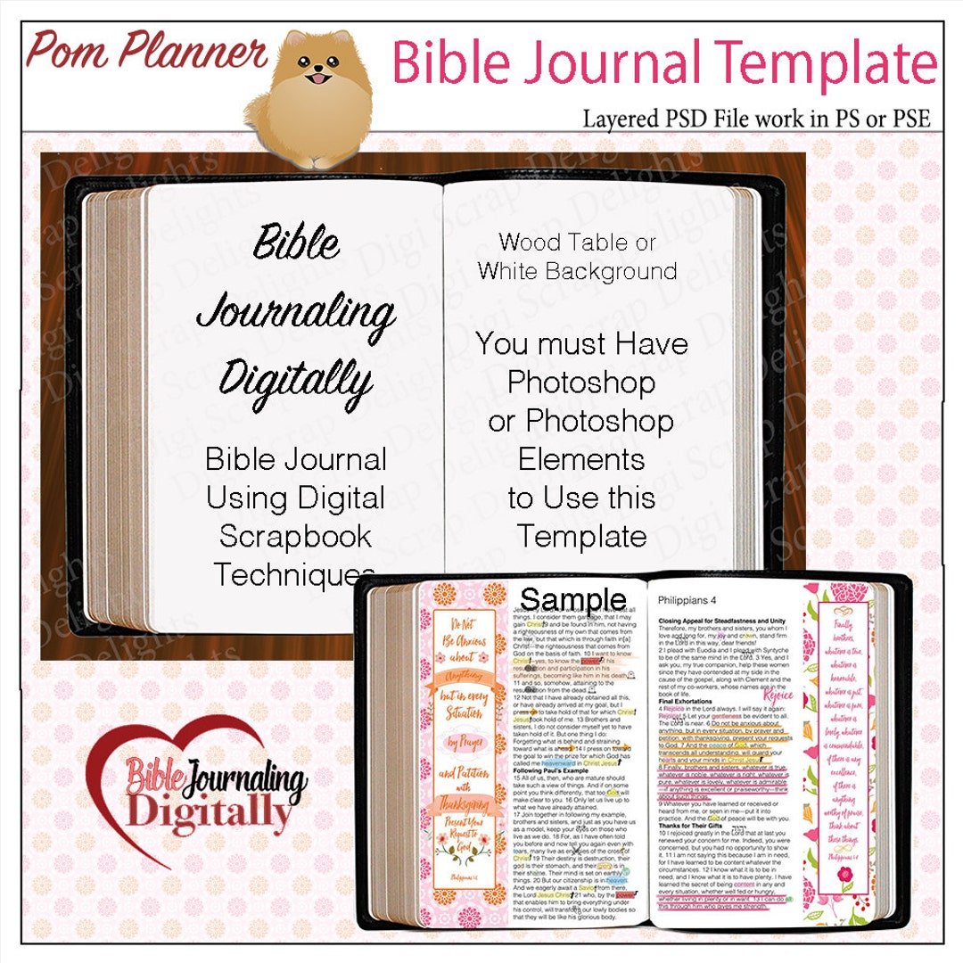 Layered Template for Bible Journaling Digitally With Photoshop or ...