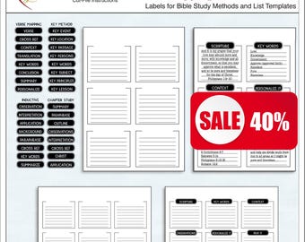 Verse Mapping Kit: Bible Study Lists and Labels (Printable and Digital PNGs, PDFs