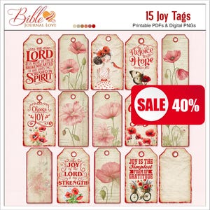 Red Poppy Bible Journaling Tags: Christian Scripture Ephemera (Printable  PNGs/PDFs)