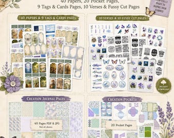Vintage Creation Junk Journal Kit | Christian Ephemera, Tags (PDF Printable Bundle)