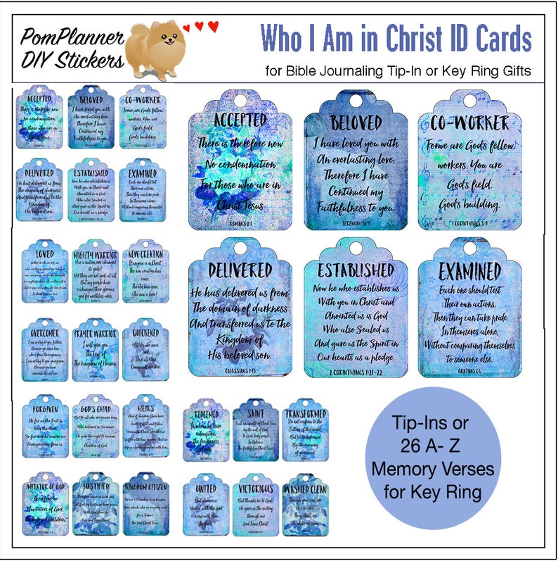 SALE: Printable BLUE Who I am Inside Christ Identity Bible Magazine Playing cards, Washi Tape into your Bible or Area upon Secret Ring as Present picture regarding Who I Am in Christ Printable called SALE: Printable BLUE Who I am Within Christ Identification Bible Magazine Playing cards, Washi Tape into your Bible or Position upon Most important Ring as Reward