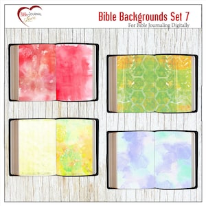 Watercolor Bible Journaling Backgrounds: Photoshop Digital Paper Set 7 (Digital Download)