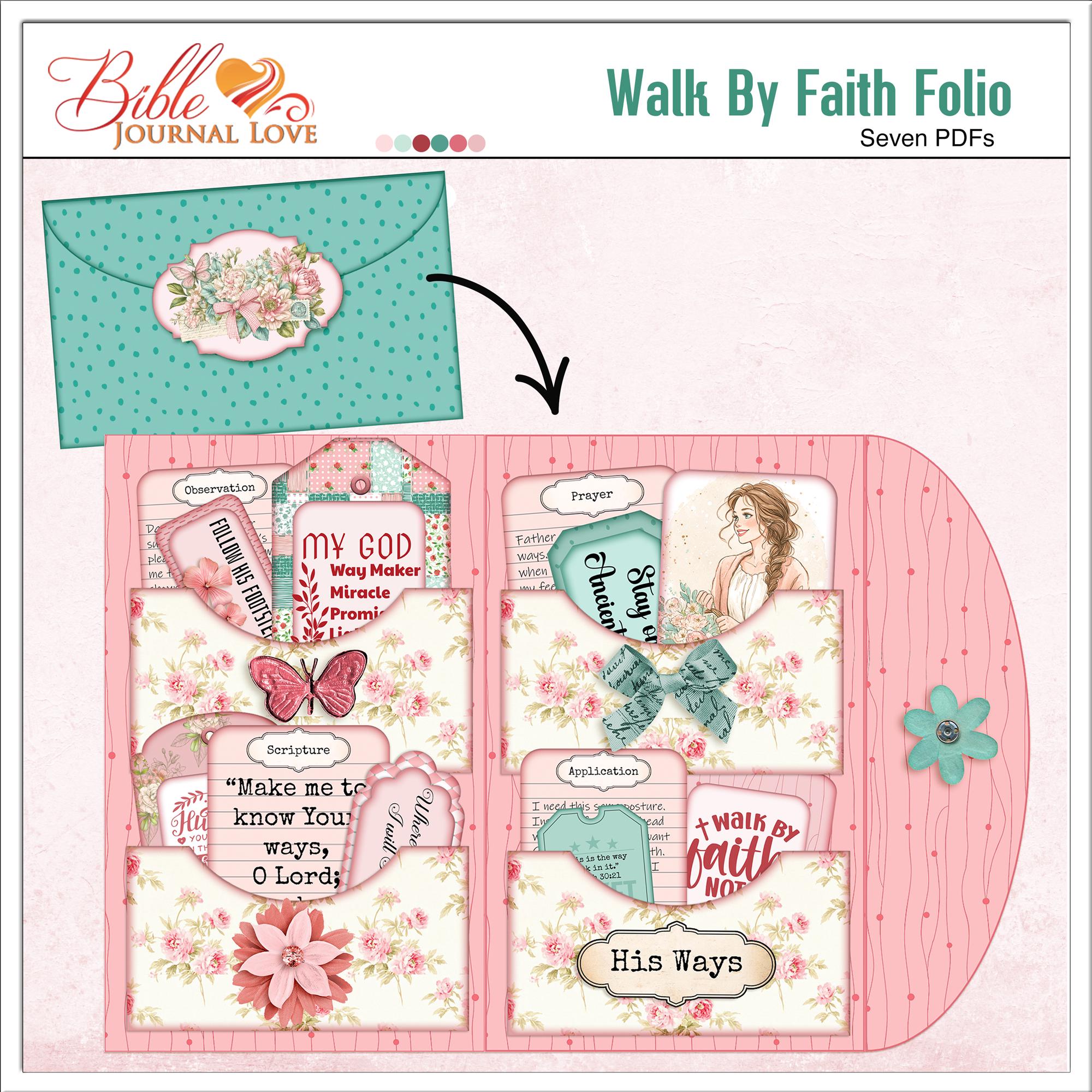 Walk by Faith Bible Journal Kit | Scripture Tags & Pockets, Junk ...