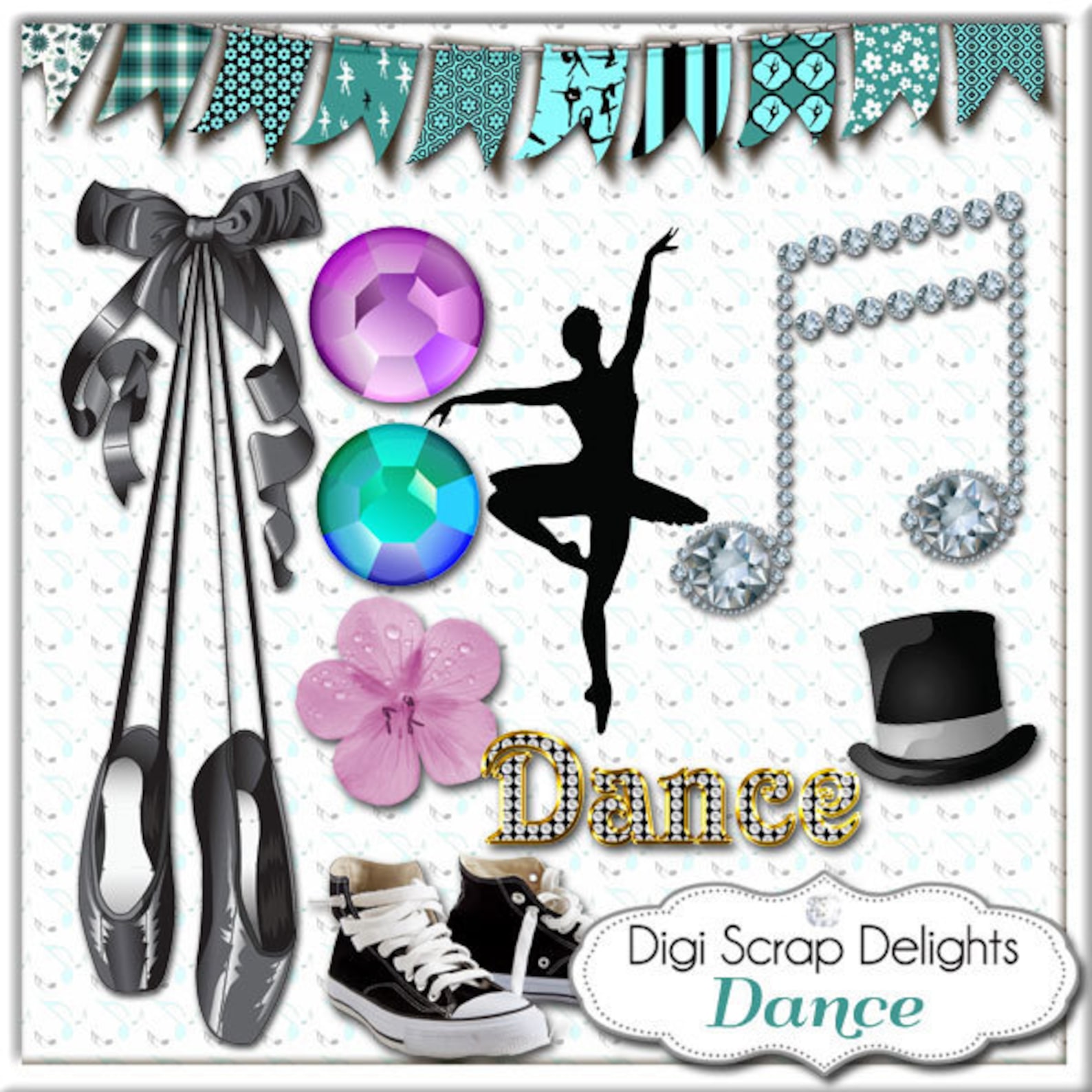 Dance Digital Scrapbook Kit W Ballet Jazz Tap Dance Clip Art Etsy