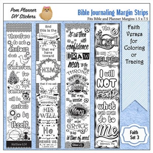 Save 50%! Bible Journaling Margin Strips 24 Printable Coloring or Trace ...