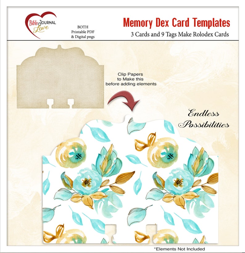 Memory Dex Card Templates for Bible Journaling or Scrapbooking Rolodex Projects, BOTH Printable & Digital image 9