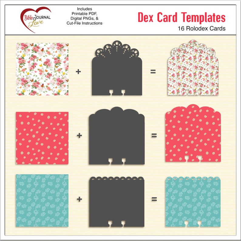 16 Memory Dex Card Templates Set 3 Printable Digital & image 2