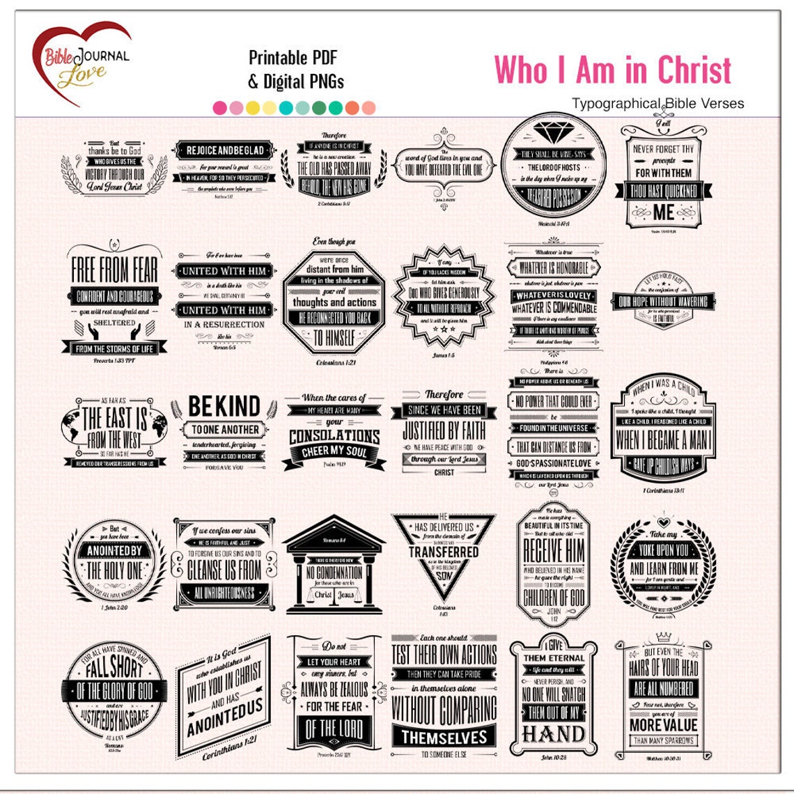 Who I Am in Christ 30 Bible Verse Bundle in Printable Pdfs - Etsy Canada