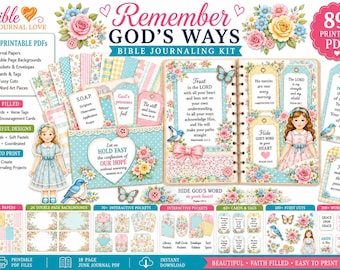 Remember Bible Junk Journal Mega Kit | Faith-Filled Vintage Printables,  89 PDFs, 350+pngs