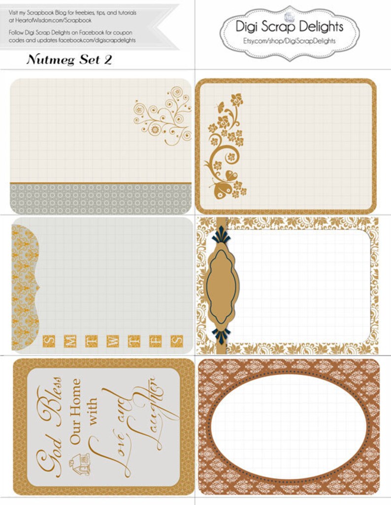 Nutmeg 2 PBJ Bible Pocket Journal Cards 3x4 Project Life Etsy