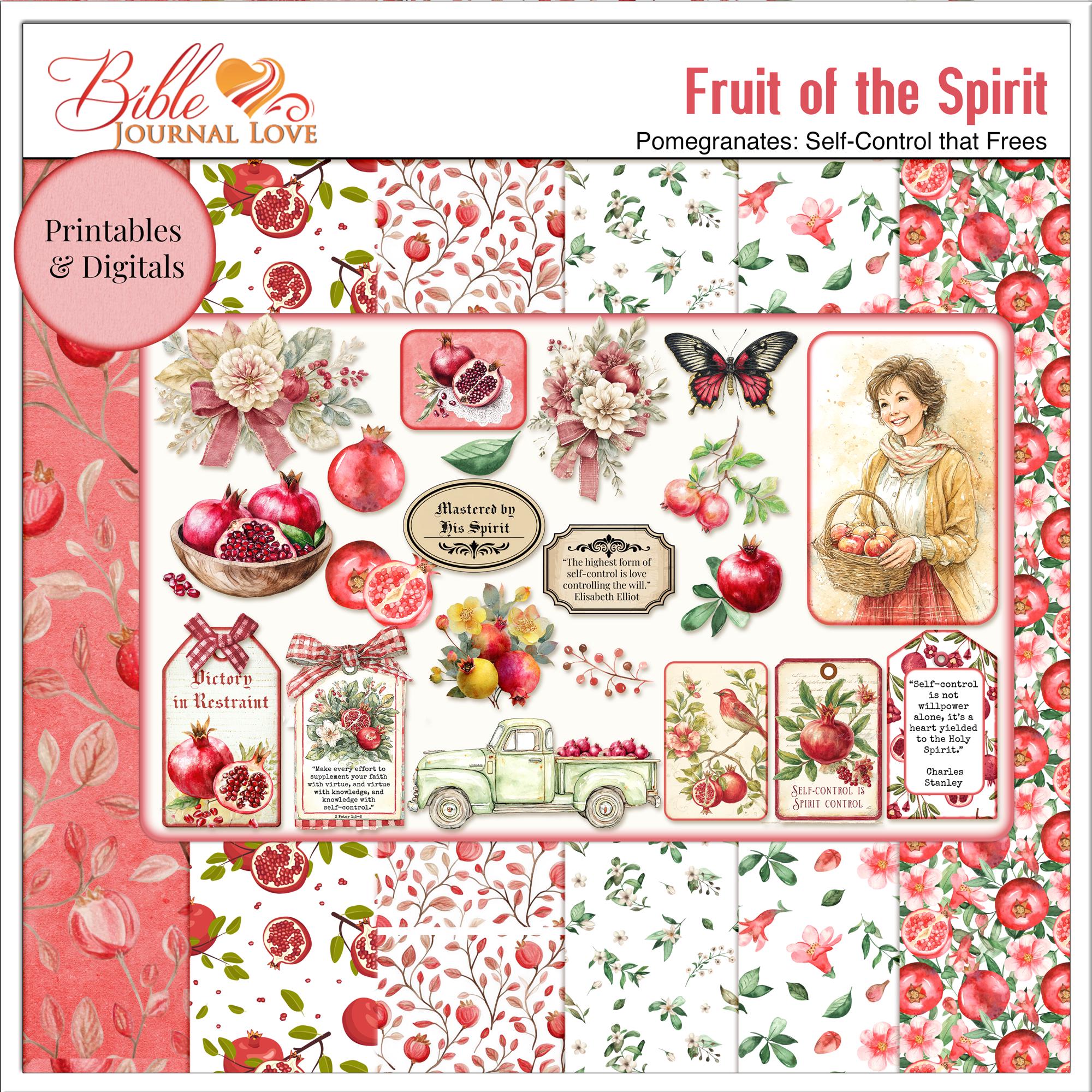Fruit of the Spirit Bible Journal Kit | Christian Faith Ephemera (pdfs ...