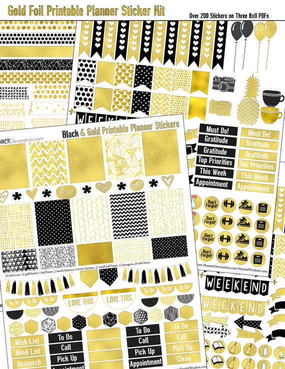 Printable Weekly View Sticker Kit -Weekly View Kit Sticker Kit print at home stickers Planner Kit