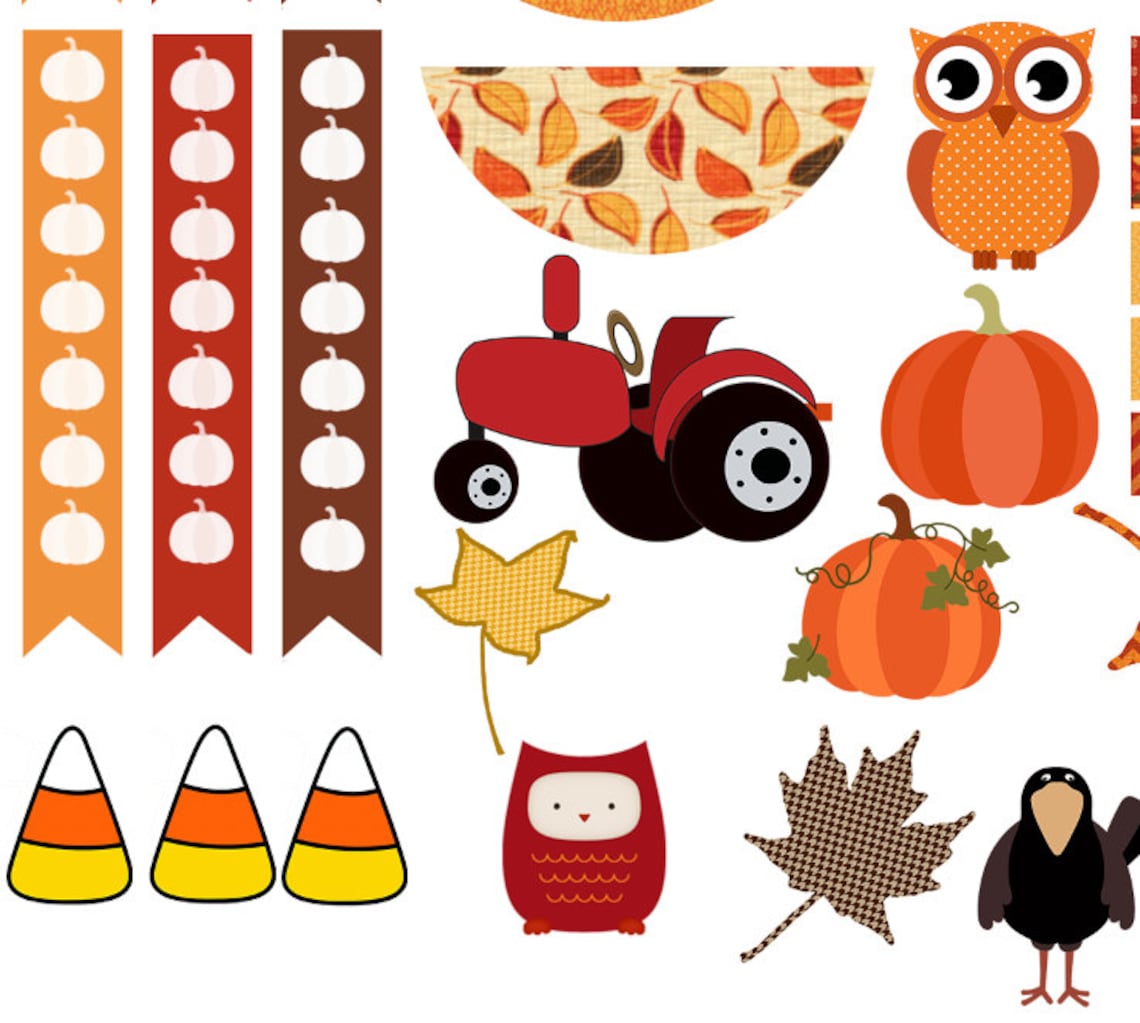 Autumn Days Printable Planner Stickers 1 for Happy Planner : | Etsy